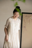 Wisteria Floral Ramie Cheongsam Dress