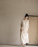 Wisteria Floral Ramie Cheongsam Dress