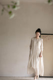 Wisteria Floral Ramie Cheongsam Dress