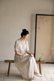 Wisteria Floral Ramie Cheongsam Dress