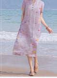 Zorina Pristine Floral V Neck Cheongsam Qipao Dress
