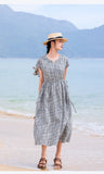 Leonora Pure Black White Checkered Elegant Cheongsam Qipao Dress