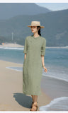 Gwendolyn Pristine Nostalgic Lace Dress Linen Silk Cheongsam Qipao