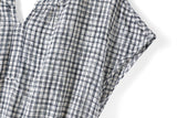 Leonora Pure Black White Checkered Elegant Cheongsam Qipao Dress