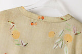 Kiara Flowing V Neck Floral Linen Cheongsam Qipao Dress