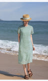 Zelda Gorgeous Modern Ramie Embroidered Cheongsam Qipao Dress