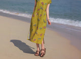 Priscilla Jeweled Frog Buttons Gourd Print Cheongsam Qipao Dress
