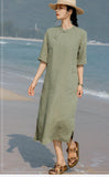 Gwendolyn Pristine Nostalgic Lace Dress Linen Silk Cheongsam Qipao
