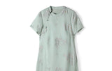 Zelda Gorgeous Modern Ramie Embroidered Cheongsam Qipao Dress