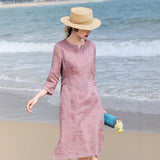 Fiorella Charming Embroidered Cheongsam Dress Improved Collar Qipao