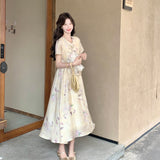 Pinnacle Milan Almond Floral Cheongsam Dress