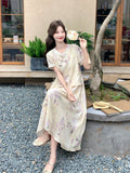 Pinnacle Milan Almond Floral Cheongsam Dress