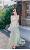 Majesty 2-Piece Embroidered Satin Cheongsam Set