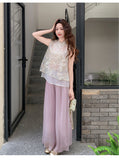 Wilhelmina 2-Piece Sequined Embroidered Vest Set Cheongsam