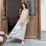 Gwendolyn 2-Piece Print Sleeveless Cheongsam Top
