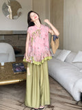 Jasmine 2-Piece Floral Ruffle Cheongsam Set