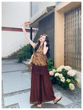 Bernadette 2-Piece Print Vest Set Cheongsam