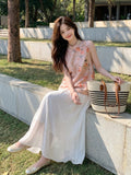 Primula 2-Piece Printed Mesh Cheongsam Set