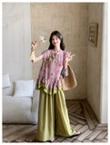Jasmine 2-Piece Floral Ruffle Cheongsam Set
