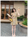 Melisande 2-Piece Gradient Print Cheongsam Set