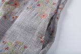 Sky Woven Gray Embroidered Cheongsam Dress