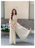 Prosperity 2-Piece Beige Lace Embroidered Vest Set Cheongsam
