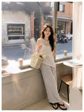 Pyrite 2-Piece Lace Top and Striped Pants Cheongsam