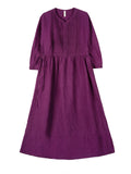 Ulyana Violet Pleated Cheongsam Dress