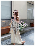 Wilhelmine Off-White Lace Tassel Cheongsam Dress