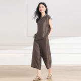 Odette 2-Piece Rose Brown Red Cheongsam Set