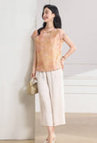 Theodora Yellow Green Short Sleeve Cheongsam Top