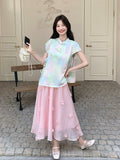 Vega 2-Piece Printed Cheongsam Top