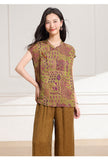 Emma 2-Piece Green Brown Pattern Cheongsam Set