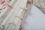Villa Peach Shadow Embroidered Cheongsam Dress
