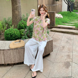 Dazzle 2-Piece Printed Cheongsam Top Set