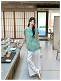 Flora 2-Piece Green Floral Cheongsam Set