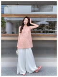 Isadora 2-Piece Pink Embroidered Cheongsam Set