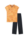 Emma 2-Piece Green Brown Pattern Cheongsam Set