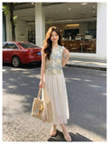 Winifred 2-Piece Floral Mesh Cheongsam Set