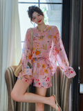 Estate 2-Piece Printed Balloon Sleeve Set Cheongsam