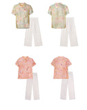 Vesper 2-Piece Green Yellow Pattern Cheongsam Set