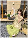 Yolanda 2-Piece Floral Short-Sleeve Cheongsam Set