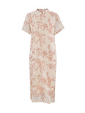 Nicolette Apricot Cashew Embroidery Cheongsam Dress