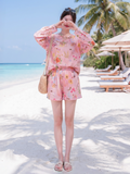 Estate 2-Piece Printed Balloon Sleeve Set Cheongsam
