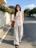 Pyrite 2-Piece Lace Top and Striped Pants Cheongsam