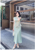 Majesty 2-Piece Embroidered Satin Cheongsam Set