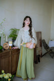 Peony 2-Piece Algae Green Lace Cheongsam Top