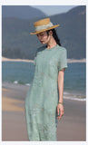 Zelda Gorgeous Modern Ramie Embroidered Cheongsam Qipao Dress
