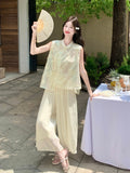 Peach 2-Piece Embroidered Top Set Cheongsam