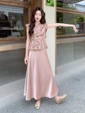 Orchid 2-Piece Floral Satin Cheongsam Set